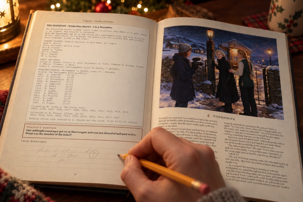 A hand writing notes in the Your Workings space under the ticket manifest